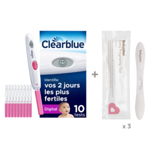 Pack Clearblue Test d'Ovulation Digital + Babyplan Test de Grossesse Précoce Stick