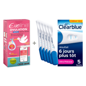 Système de fertilité intelligent Eveline et 5 tests de grossesse Clearblue Ultra Précoce