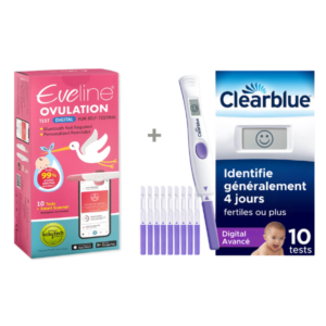 Système de fertilité intelligent Eveline et 10 tests d'ovulation digital Clearblue Advanced