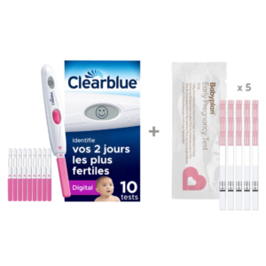 Pack Clearblue Test d'Ovulation Digital + Babyplan Test de Grossesse Précoce