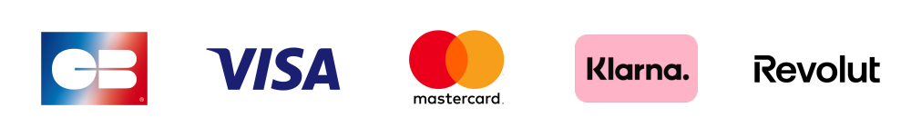Ici, vous pouvez payer avec CB, Visa, MasterCard, Klarna, Revolut